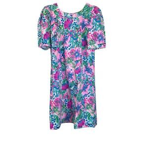 Lilly Pulitzer Harriet Elbow Sleeve Dress Mandevilla Baby Paradise Petals Medium
